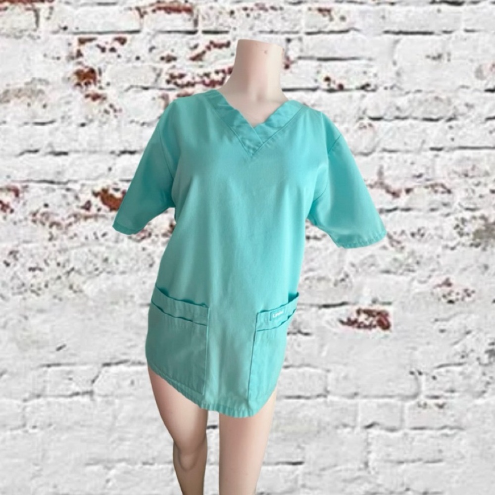 Landau Aqua or Pistachio Green Scrub Set Top Bottoms Size Medium - Picture 5 of 15